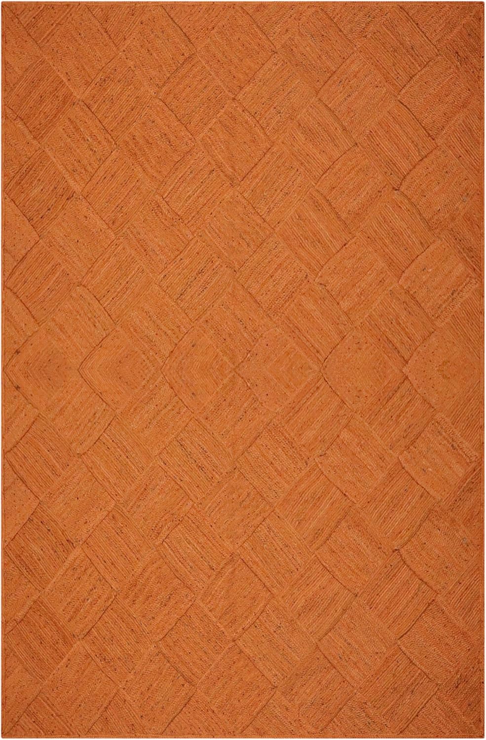 Hand Braided Jute 4 Ft Square Kilim Rug Flatweave Pink Geometric Pattern Jute Sisal Rug, Thick 0.27 Inch Indoor Outdoor Carpet for Kitchen, Bedside, Yoga Mat - Colors C
