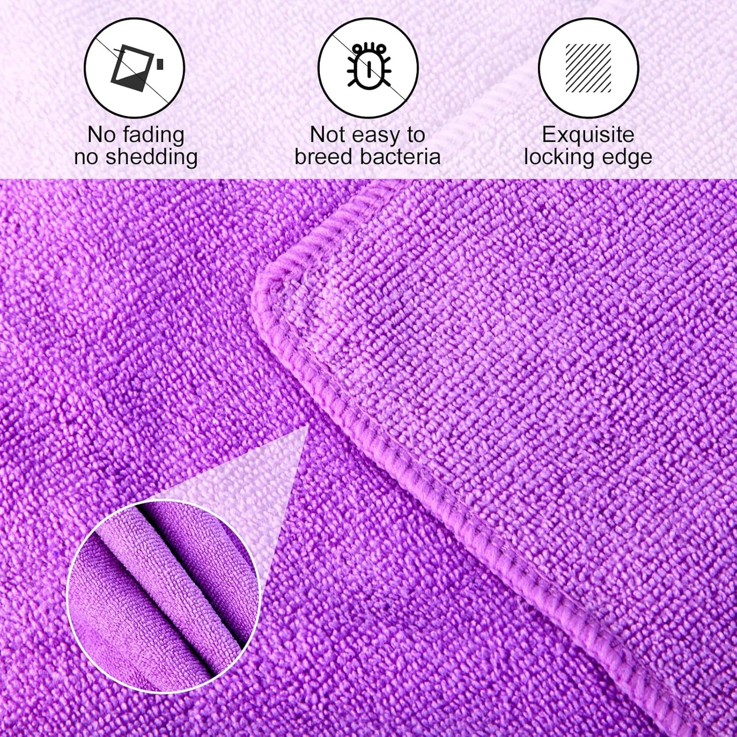 Microfiber Gym Towel Set for Sports Fitness, Yoga, Workout, Soft and Quick-Drying Gym Towels for Women Men (3 Pack, Grey+Blue+Purple)