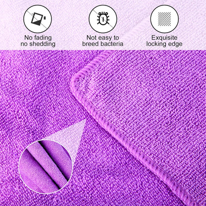 Microfiber Gym Towel Set for Sports Fitness, Yoga, Workout, Soft and Quick-Drying Gym Towels for Women Men (3 Pack, Grey+Blue+Purple)