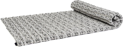 Leewadee - Kapok Roll Mat – Handcrafted Folding Sleep & Relaxation Mattress from Thailand, Ideal as Guest Bed, Camping Mat, Yoga Mat or Traditional Futon, 75 x 39 inches, Anthracite