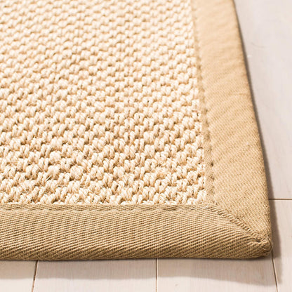 SAFAVIEH Area Rug 11x15 - Natural Fiber Collection - Large - Maize & Linen Color, Sisal, Woven Design with Border (NF141B) - Colors A