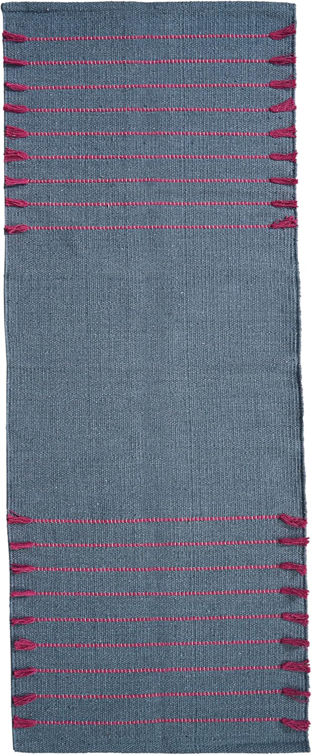 Indian Handmade 100% Organic Cotton Yoga Mat, Hand Woven Rug, Yoga Mat For Everyday Fitness at Home Comfortable Foldable Long Mat