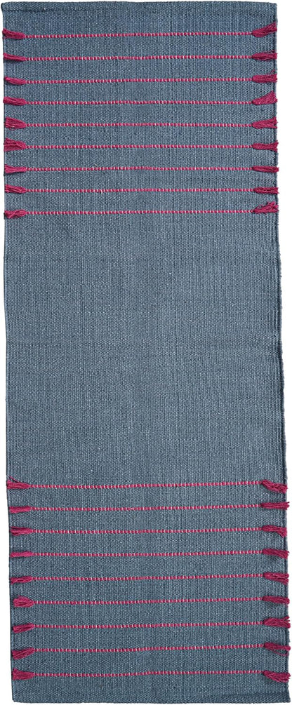 Indian Handmade 100% Organic Cotton Yoga Mat, Hand Woven Rug, Yoga Mat For Everyday Fitness at Home Comfortable Foldable Long Mat