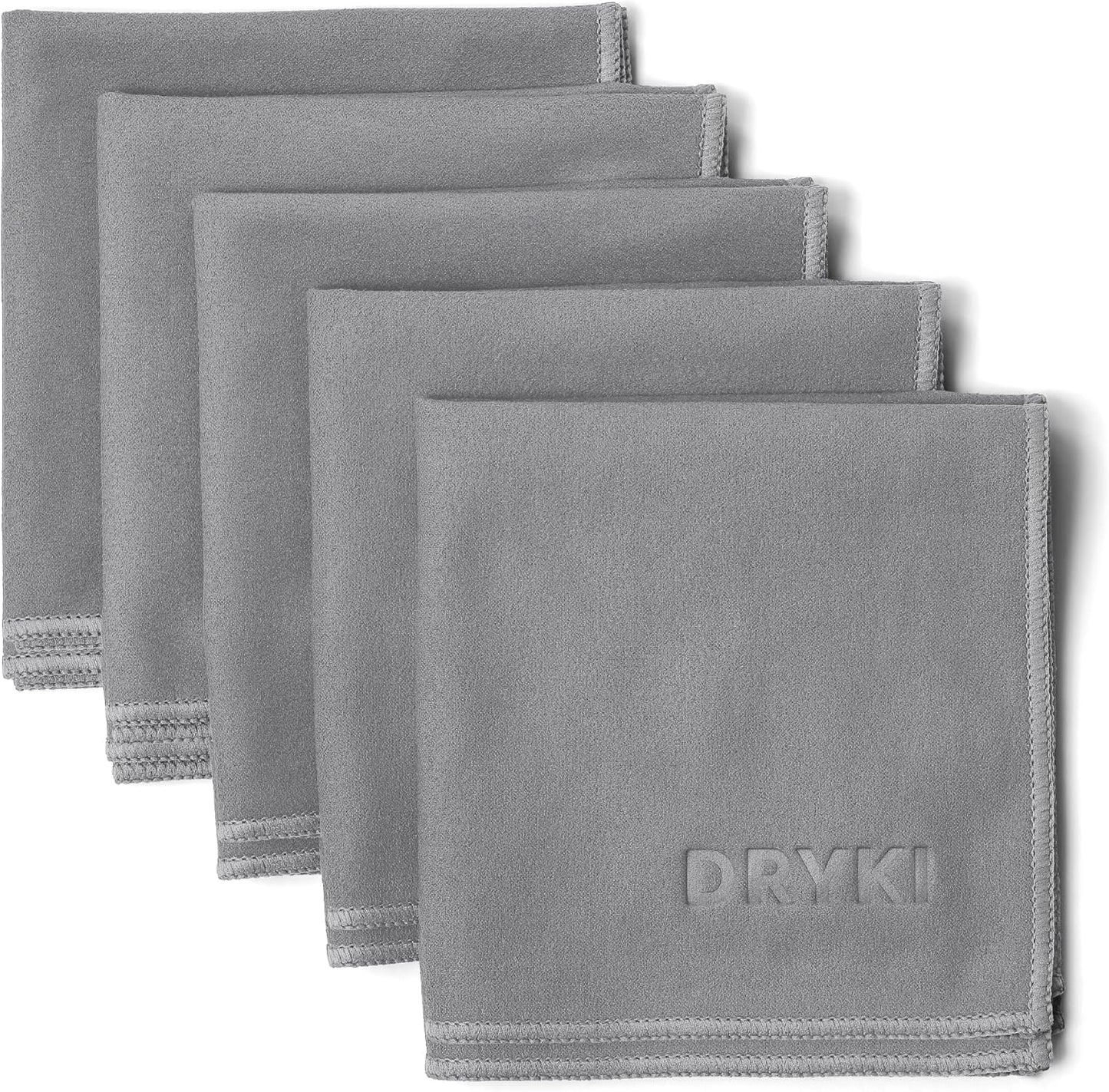 DRYKI Pocket-Sized Sweat Towels - The Original Sweat Absorbing Handkerchiefs - Quick-Dry Microfiber Sweat Rags for Face, Hands, & Body - Men & Women - Gym, Sports, and Work (Blue: 5 Pack)