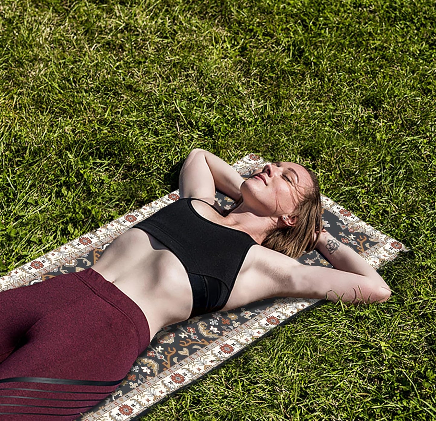 nuveti Yoga Mat Print Extra Thick TPE Non Slip Fitness Exercise Mat with Carrying Bag,72"x24" Extra Thick 6MM Exercise & Workout Mat for Yoga, Pilates Fitness and Floor Exercises - Colors B