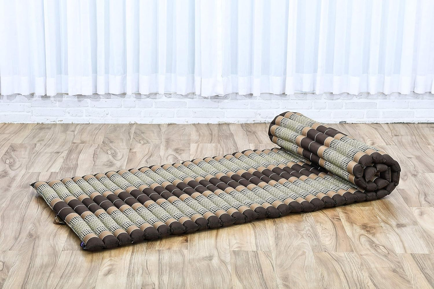 Leewadee - Kapok Roll Mat – Handcrafted Folding Sleep & Relaxation Mattress from Thailand, Ideal as Guest Bed, Camping Mat, Yoga Mat or Traditional Futon, 75 x 39 inches, Anthracite