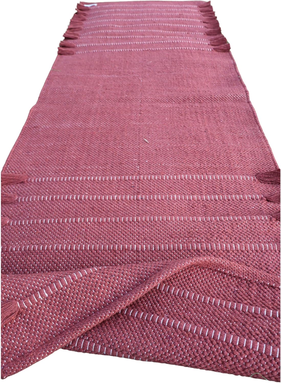 EcoComfort Cotton Yoga Mat - Hand-Woven, Extra-Thick for Ultimate Home Fitness - Durable & Stylish Yoga Rug (24”x72”x5mm)