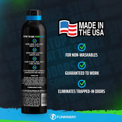 FunkAway Odor Eliminating Spray for Shoes, Skates, Work Boots & More, 8 oz., 4 Pack, Extreme Odor Eliminator, Perfect for Stinky Stuff You Can't Put in the Wash