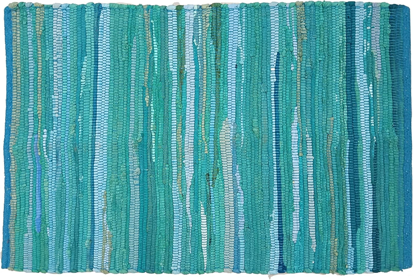 Ramanta Home 100% Cotton Chindi Hosiery Rug 24x36 Inch - Dark Multi, Farmhouse Reversible Soft Bohemeian Rugs Ideal for Entryways, Kitchen, Bedroom | Durable Lightweight Handmade Accent Doormat