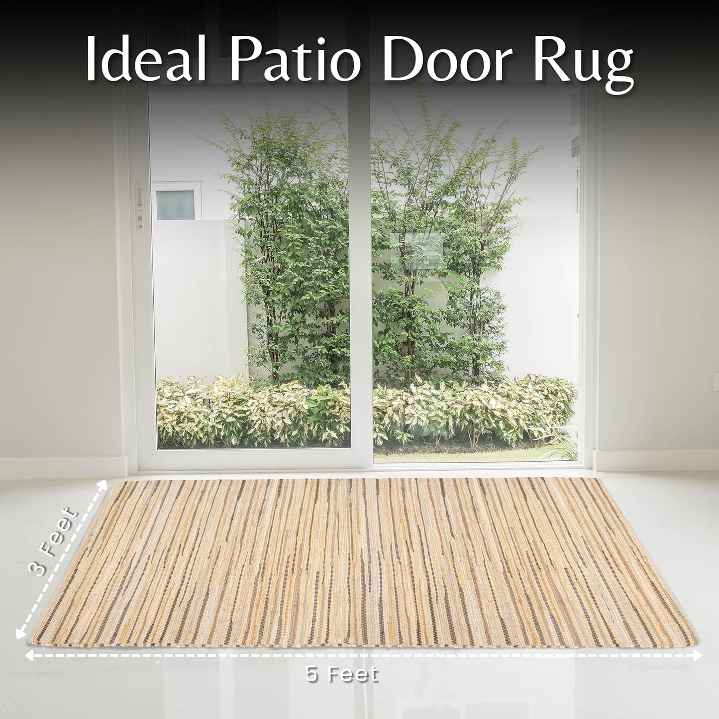 Ramanta Home 100% Cotton Chindi Hosiery Rug 24x36 Inch - Dark Multi, Farmhouse Reversible Soft Bohemeian Rugs Ideal for Entryways, Kitchen, Bedroom | Durable Lightweight Handmade Accent Doormat