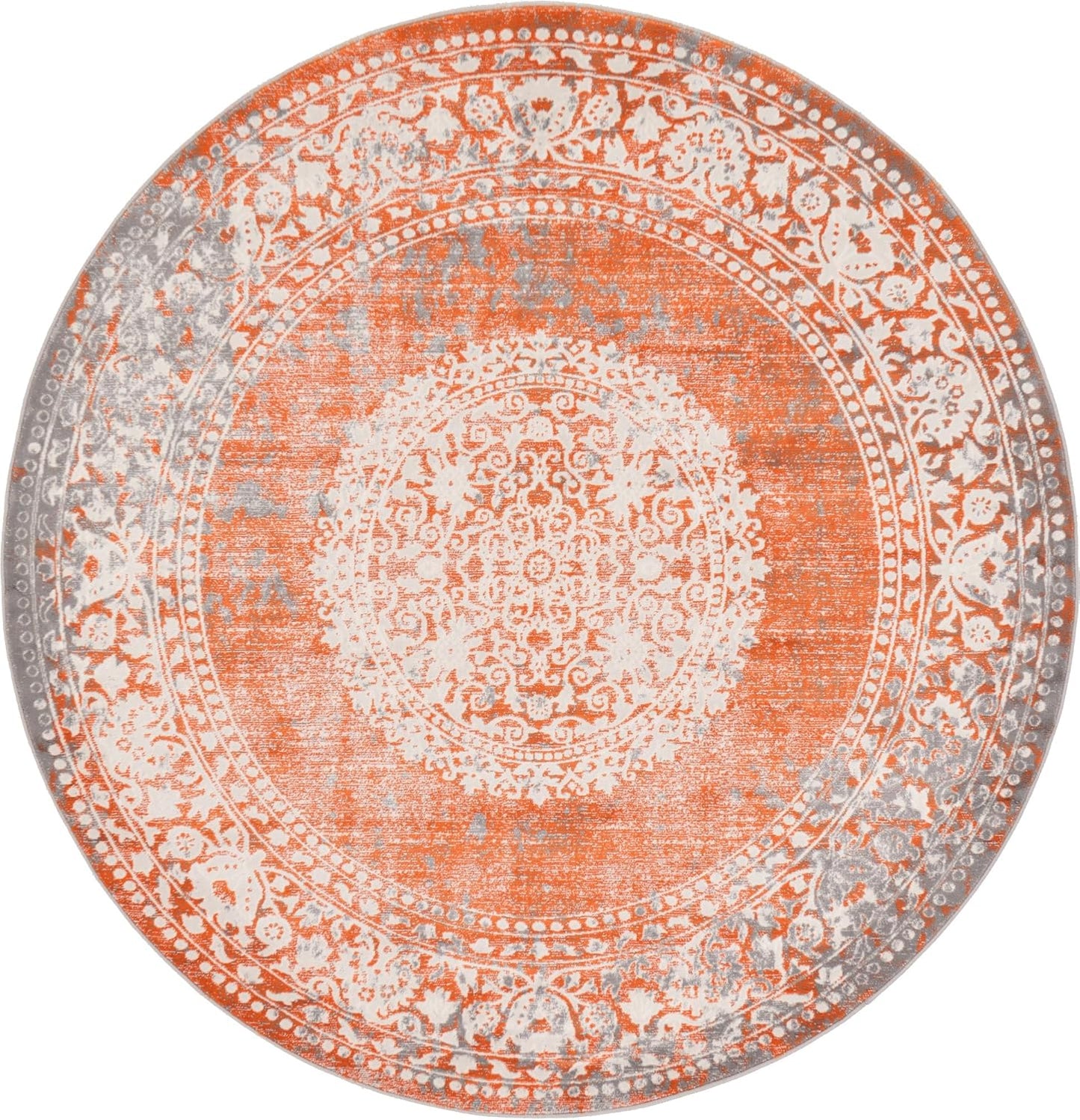 Unique Loom New Classical Collection Area Rug - Olwen (4'Round, Purple/ Gray)