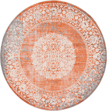 Unique Loom New Classical Collection Area Rug - Olwen (4'Round, Purple/ Gray)