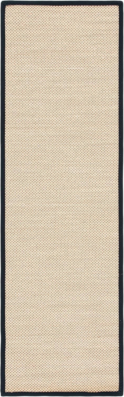 SAFAVIEH Area Rug 11x15 - Natural Fiber Collection - Large - Maize & Linen Color, Sisal, Woven Design with Border (NF141B) - Colors A