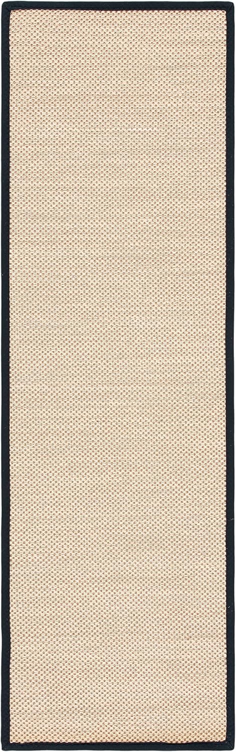 SAFAVIEH Area Rug 11x15 - Natural Fiber Collection - Large - Maize & Linen Color, Sisal, Woven Design with Border (NF141B) - Colors B