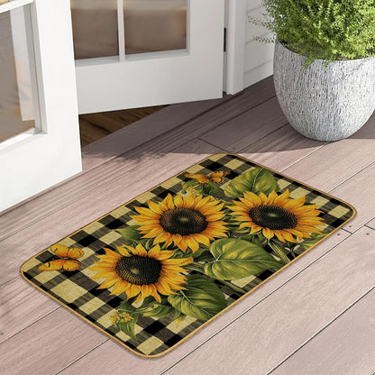 Doormat Yoga Frog Front Door Mat Indoor Outdoor Entrance,Pink Lotus Flower Door Mat Waterproof Low Profile All-Season,Easy Clean Patio Porch Entryway Floor Rug 17x29 Inch