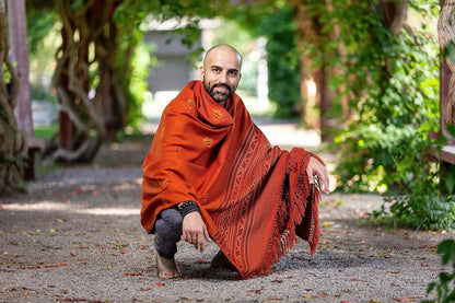 Exotic Vegan Meditation Shawl - Large Unisex Prayer Wrap, Oversize Scarf & Versatile Indian Style Blanket