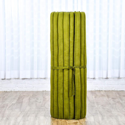 Leewadee - Kapok Roll Mat – Handcrafted Folding Sleep & Relaxation Mattress from Thailand, Ideal as Guest Bed, Camping Mat, Yoga Mat or Traditional Futon, 75 x 39 inches, Anthracite