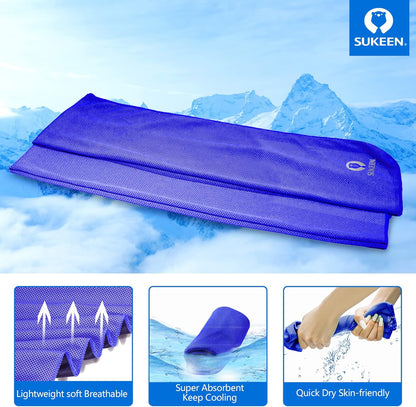 Sukeen [4 Pack Cooling Towel (40"x12"), Soft Breathable Chilly Microfiber Towel for Yoga,Sport,Running,Gym,Workout,Camping,Fitness,Workout & More Activities