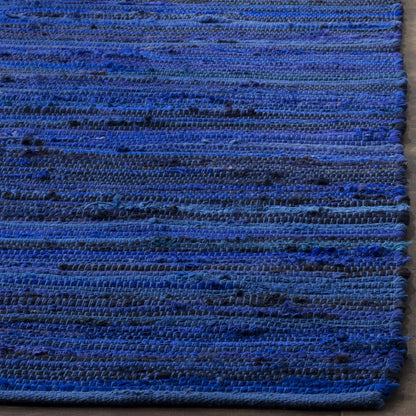 SAFAVIEH Area Rug 3x5 - Rag Rug Collection - Blue & Multi, Handmade Cotton, Boho Stripe Pattern, Ideal for Entryway, Living Room, Bedroom, Dining Space (RAR130B)