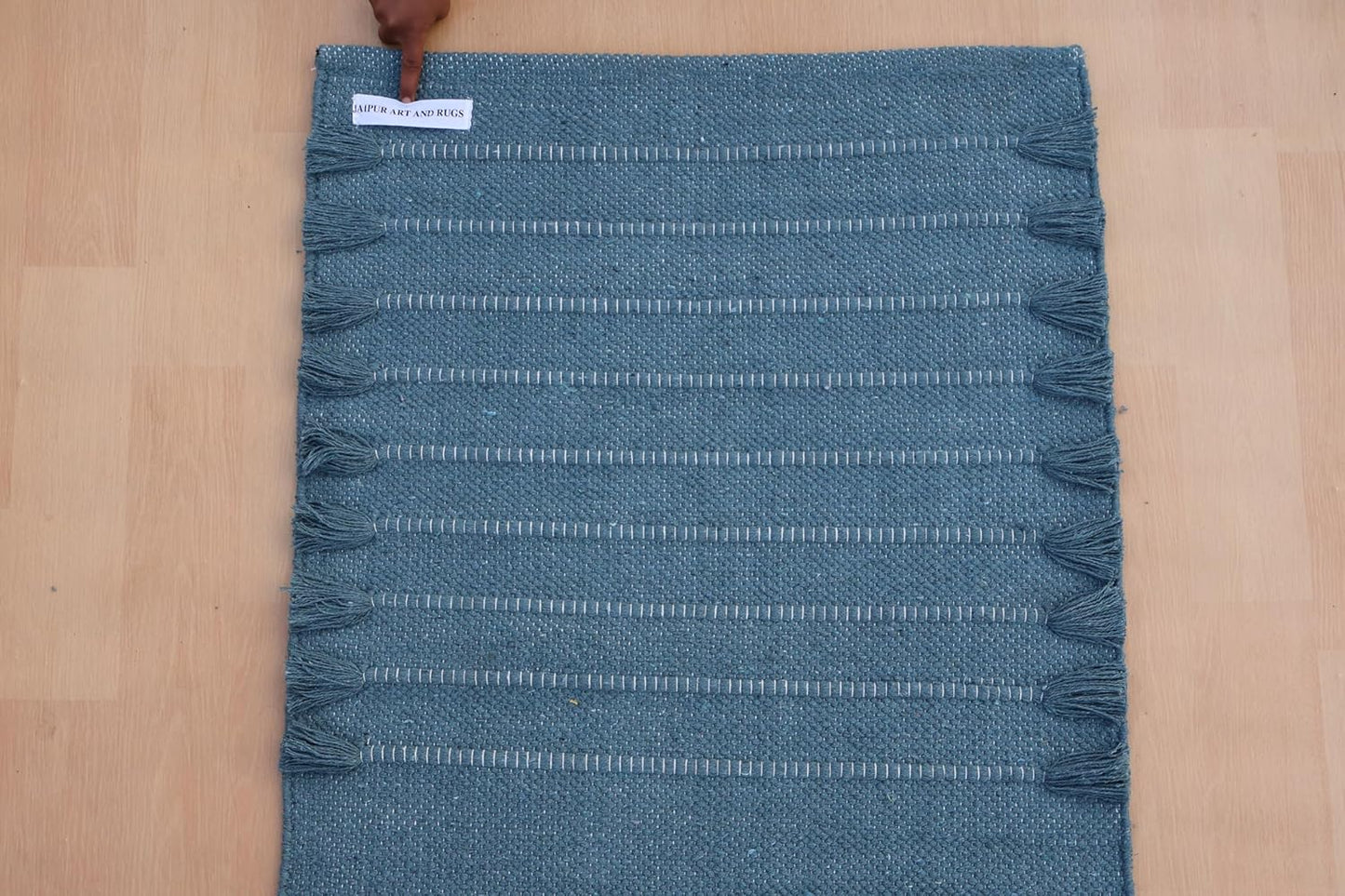 Jaipur Art & Rugs Cotton Yoga Rug - Eco-Friendly Hand-Woven Thick Mat (24”x72”x5mm) for Everyday Fitness at Home - Comfortable & Extra-Long - Colors A