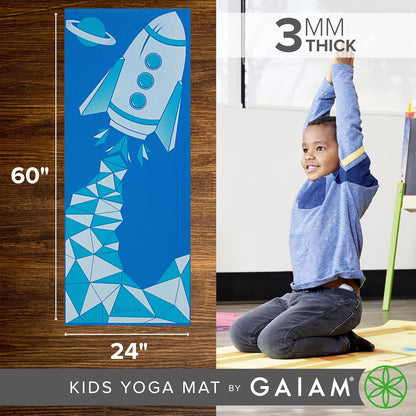 Gaiam Kids Yoga Mat Exercise Mat, Yoga for Kids with Fun Prints - Playtime for Babies, Active & Calm Toddlers and Young Children