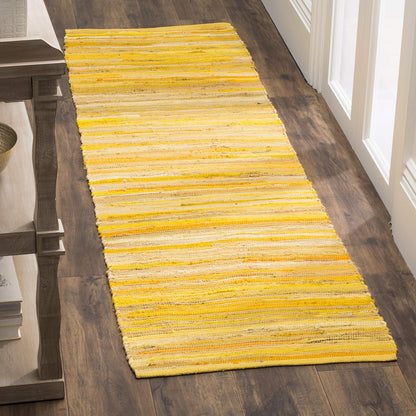 SAFAVIEH Area Rug 3x5 - Rag Rug Collection - Blue & Multi, Handmade Cotton, Boho Stripe Pattern, Ideal for Entryway, Living Room, Bedroom, Dining Space (RAR130B)