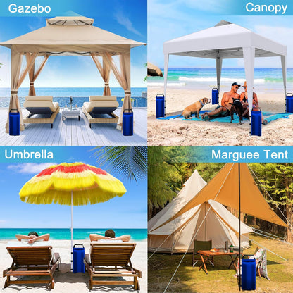 112 LBS Sand Bags for Canopy Weights – 4 Pack Heavy Duty Sandbags with Handle, Leak-Proof Oxford Cloth, Wind Resistant Weights for Beach Umbrella, Awning, Camping, Outdoor Events-Black