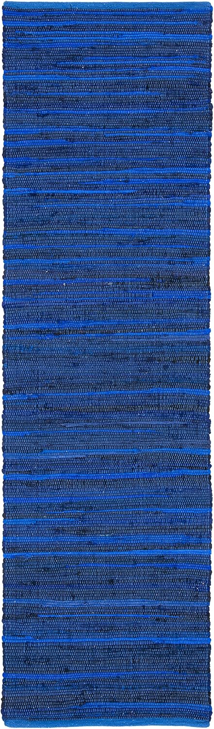 SAFAVIEH Area Rug 3x5 - Rag Rug Collection - Blue & Multi, Handmade Cotton, Boho Stripe Pattern, Ideal for Entryway, Living Room, Bedroom, Dining Space (RAR130B)