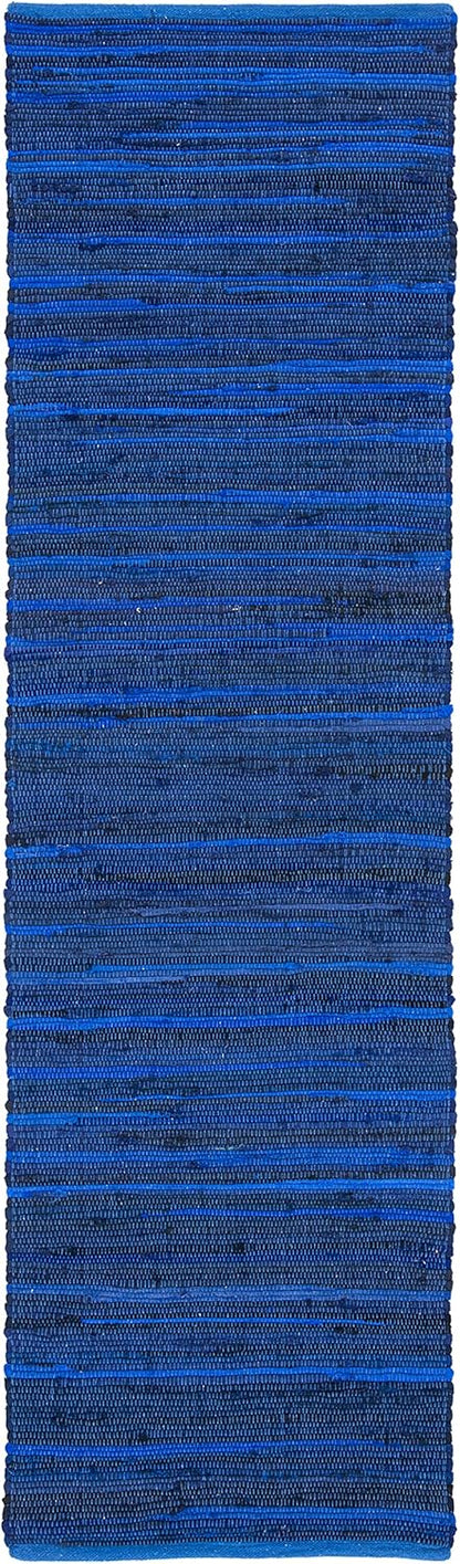 SAFAVIEH Area Rug 3x5 - Rag Rug Collection - Blue & Multi, Handmade Cotton, Boho Stripe Pattern, Ideal for Entryway, Living Room, Bedroom, Dining Space (RAR130B)