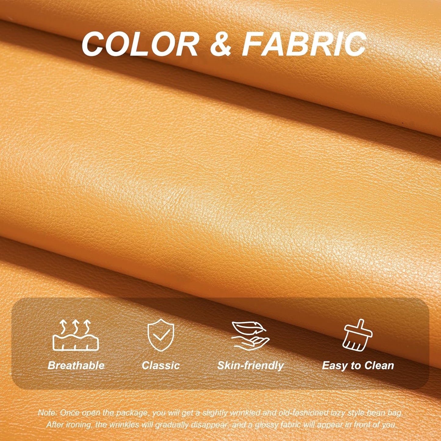Hobestluk Giant Bean Bag Chair Lazy Floor Sofa, Memory Foam Fireside Sofa for Adults, Big Beanbag Faux Leather Armless Chair for Living Room Bedroom Dorm Office (Brown, Single)
