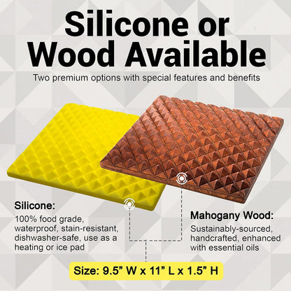 Premium Mohagany Wood Acupressure Reflexology marma mat for Feet, Back | Neck Pain | Sciatica | Plantar Fasciitis | Insomnia | Stress Relief | Patented Curve Design | Made in USA