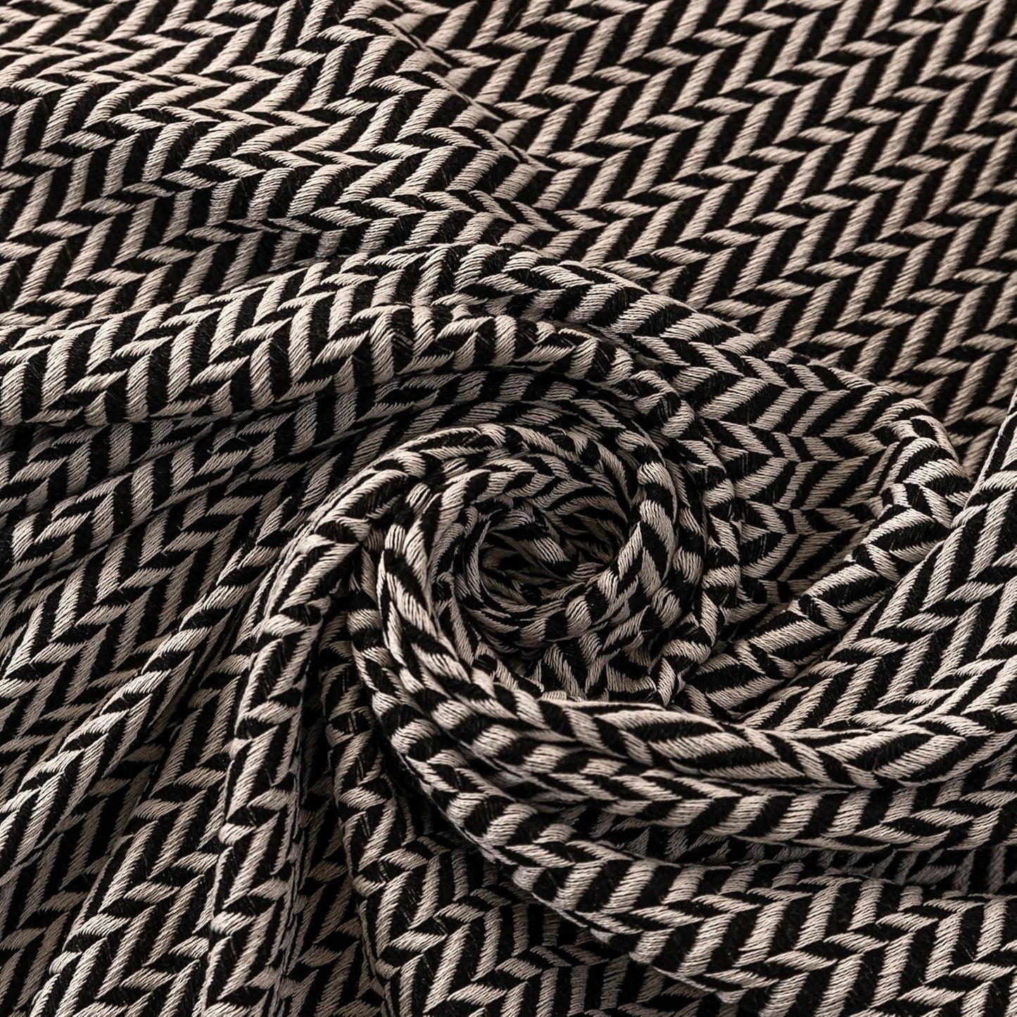Peshtemania Premium Cotton Throw Blanket, 50x60 inches, Light Blue, Turkish Herringbone, Farmhouse Decor, Yoga Blanket, Picnic Blanket