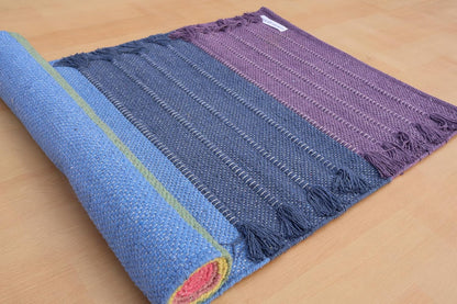 Jaipur Art & Rugs Cotton Yoga Rug - Eco-Friendly Hand-Woven Thick Mat (24”x72”x5mm) for Everyday Fitness at Home - Comfortable & Extra-Long - Colors B