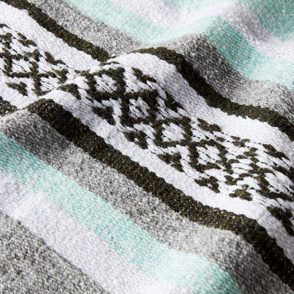 Mexican Blanket by Laguna Beach Textile Co - Beach, Yoga, Camping, or Decorative Throw Blanket - Traditional Handmade Serape (Ivory)