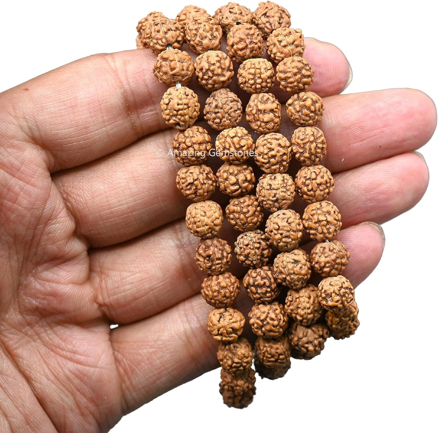 Amazing Gemstone 108 Beads Handmade Mala (Knotted, Rudraksha) - Colors A