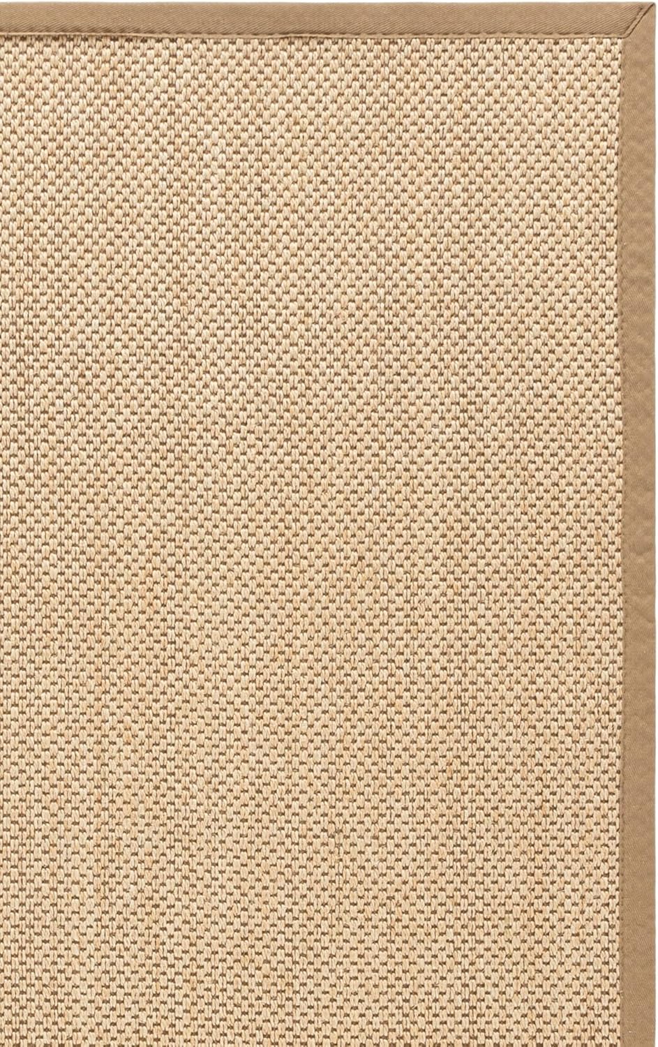 SAFAVIEH Area Rug 11x15 - Natural Fiber Collection - Large - Maize & Linen Color, Sisal, Woven Design with Border (NF141B) - Colors A