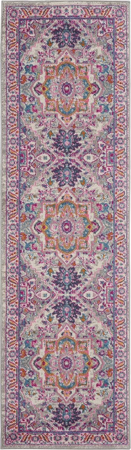 Nourison Home Passion Teal Multicolor 9' x 12' Area Rug - Easy Clean, Non Shedding, Bed Room, Living Room, Dining Room, Kitchen (9' x 12')