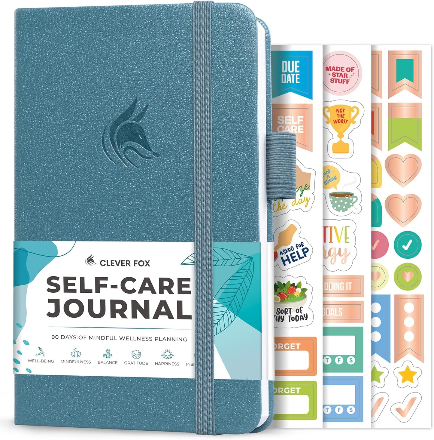 Clever Fox Self-Care Journal – Daily Reflection Notebook – Mental Health & Personal Development Planner, Meditation & Mood Log, A5 (Turquoise)