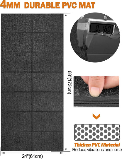 Treadmill Mat,70"x32",6mm Thickness Foldable Exercise Equipment Mat for Carpet Hardwood Floors, Compatible with Walking Pad,Spin Bike,Elliptical Trainer,Rowing Machine