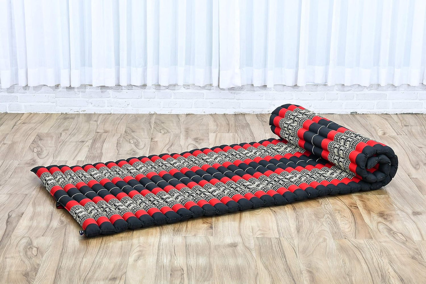 Leewadee - Kapok Roll Mat – Handcrafted Folding Sleep & Relaxation Mattress from Thailand, Ideal as Guest Bed, Camping Mat, Yoga Mat or Traditional Futon, 75 x 39 inches, Anthracite