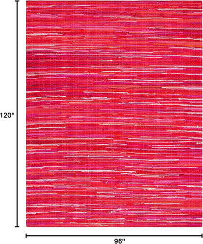 SAFAVIEH Area Rug 3x5 - Rag Rug Collection - Blue & Multi, Handmade Cotton, Boho Stripe Pattern, Ideal for Entryway, Living Room, Bedroom, Dining Space (RAR130B)