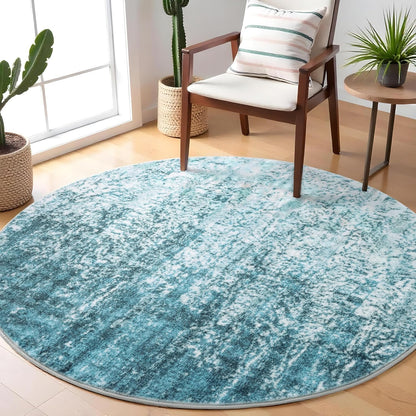 Carvapet 4ft Washable Round Rugs, Modern Abstract Circle Rug, Non Slip Rubber Backing Foldable Low Pile Carpet for Living Room Bedroom, 4ft Red/Orange Rug
