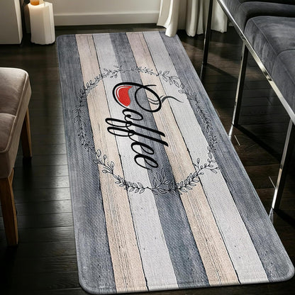 Coffee Kitchen Rug, 20"x47" Soft Velvet Kitchen Runner, Laundry Room Rugs Thickened TPR Bottom Floor Mat, Friendly for Kids & Pets, Multi-Use for Yoga Office, Coffee Station Rug Decor