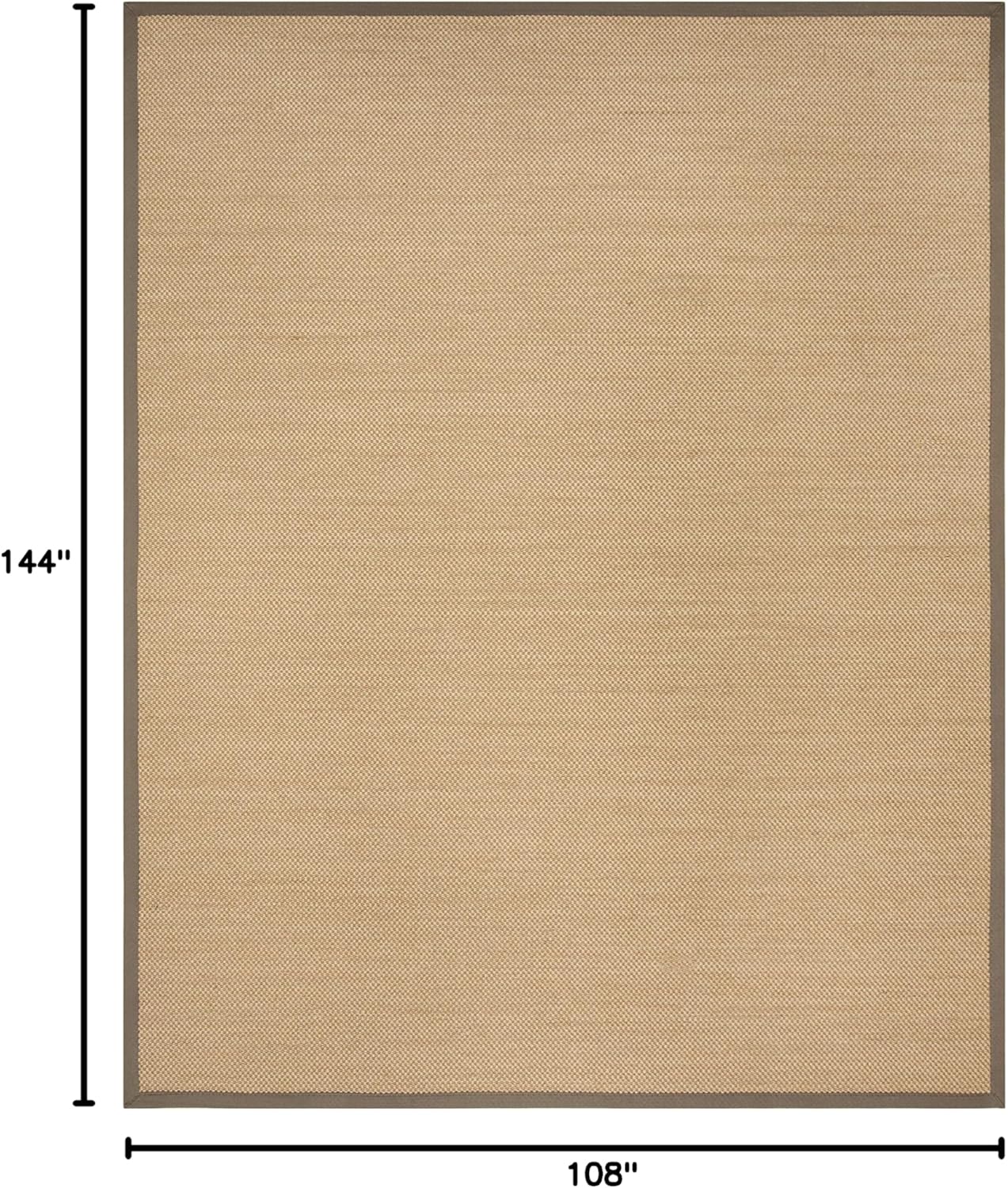 SAFAVIEH Area Rug 11x15 - Natural Fiber Collection - Large - Maize & Linen Color, Sisal, Woven Design with Border (NF141B) - Colors A