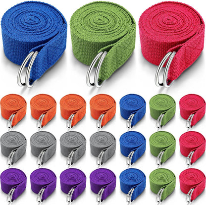 Leyndo Yoga Strap Stretching Pilates Exercise Adjustable Straps 6 ft Non Elastic Yoga Belt with Adjustable D Ring Buckle for Pilates Gym Workouts Fitness