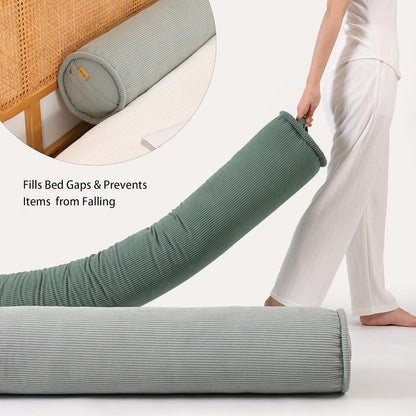 Corduroy Body Pillow, Round Bolster Cylinder Pillow for Adults, Soft Long Support Pillow for Bed & Sofa, Removable Washable Cover,59 x 7.87 Inches,Peacock Blue