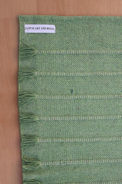 Jaipur Art & Rugs Cotton Yoga Rug - Eco-Friendly Hand-Woven Thick Mat (24”x72”x5mm) for Everyday Fitness at Home - Comfortable & Extra-Long - Colors A