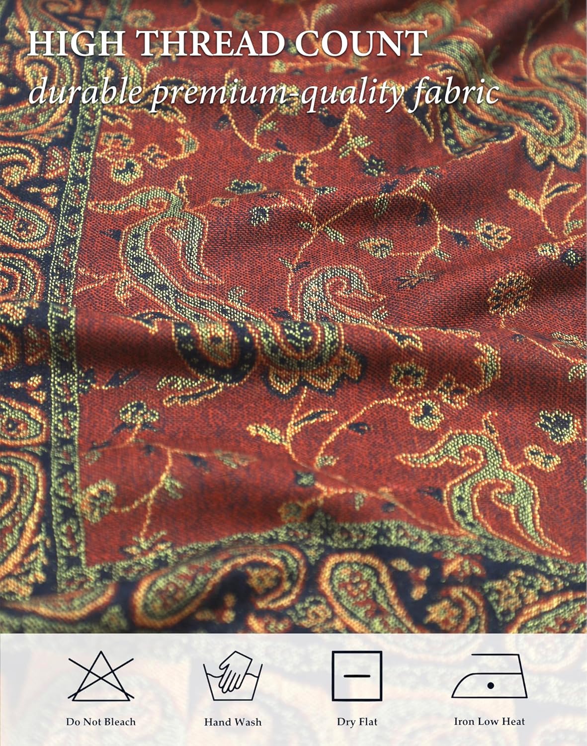 Achillea Reversible Paisley Pashmina Rave Scarf – Exotic Indian Shawls and Wraps for Evening Dresses, Festivals, All Seasons - Colors A