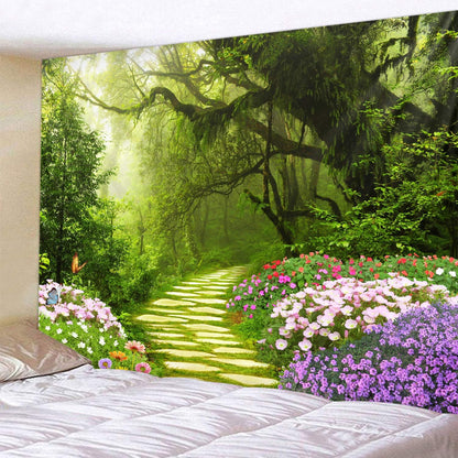 LYFANS Wooden Bridge Water Printing Fabric Tapestry Decorative Wall Art Tablecloth Bed Cover Picnic Carpet Beach Towel Bedroom Dormitory Living Room Multi functional Tapestry 79 x 59 inches