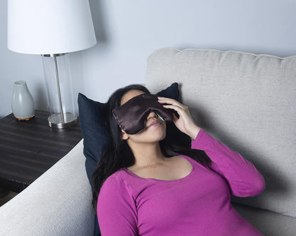 DreamTime Weighted Eye Pillow Mask, Rose Velvet, Microwave or Freeze, Washable, 9.5x4.5 in, for Sleep, Yoga, Meditation, Relaxation